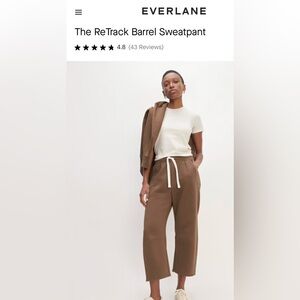 NWT Everlane Cocoa ReTrack Barrel Sweatpant and Pullover -Medium